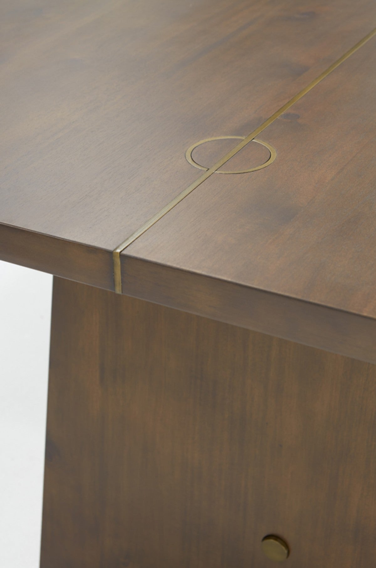 87" Brown Solid Wood Sled Base Dining Table