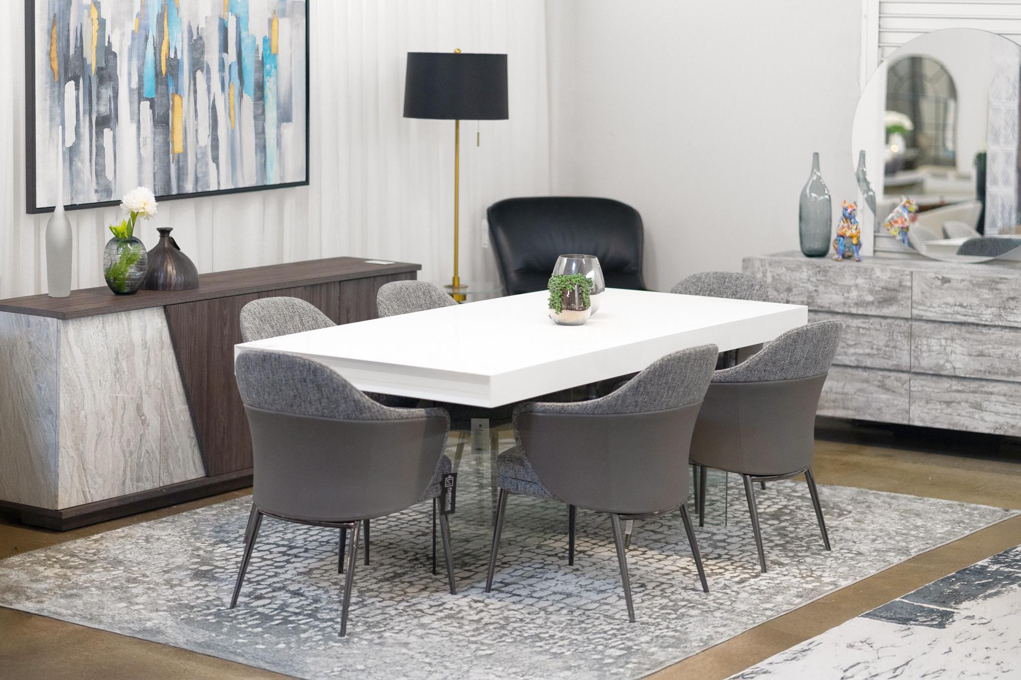 79" White and Clear Wood and Glass Trestle Base Dining Table