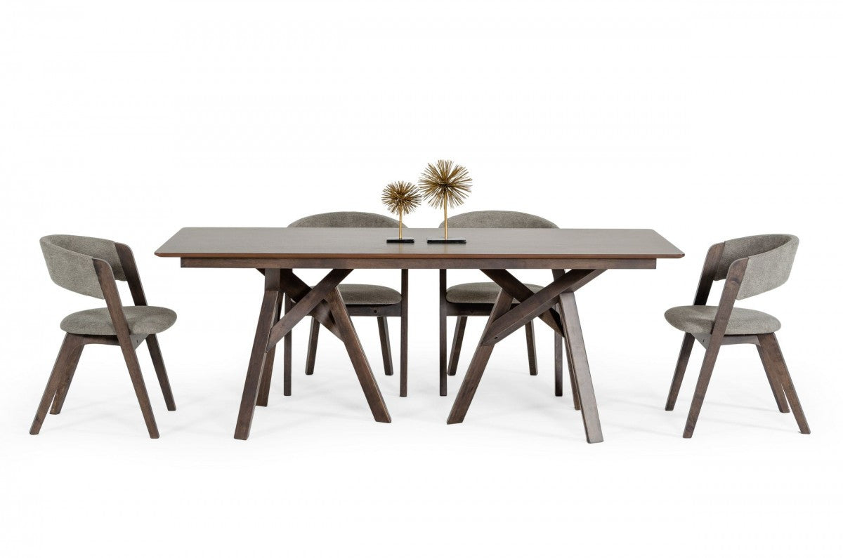 79" Brown Solid Wood Double Pedestal Base Dining Table
