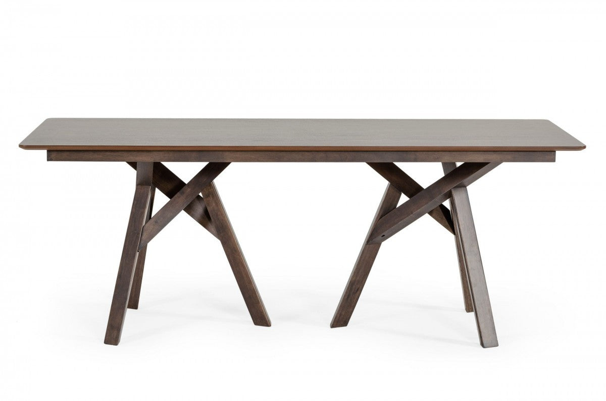 79" Brown Solid Wood Double Pedestal Base Dining Table