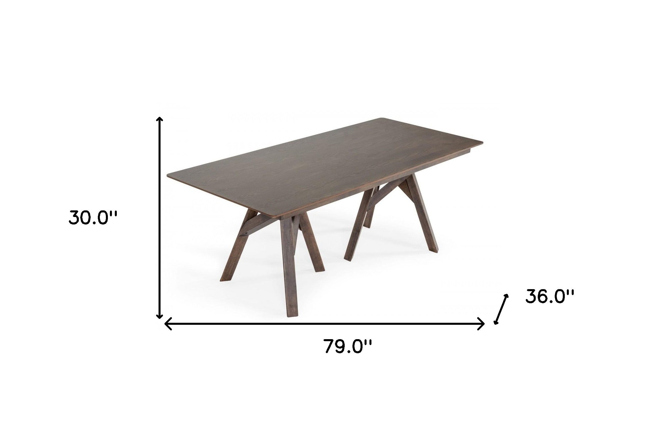 79" Brown Solid Wood Double Pedestal Base Dining Table
