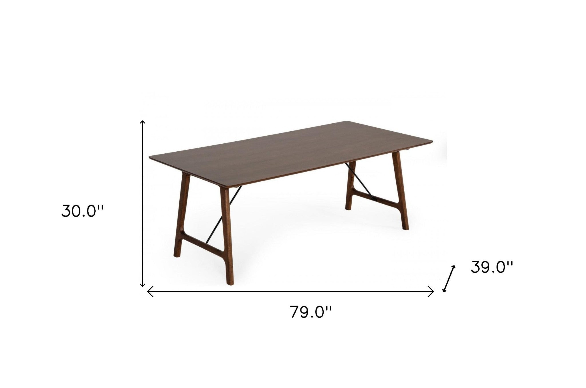 79" Brown Wood Dining Table