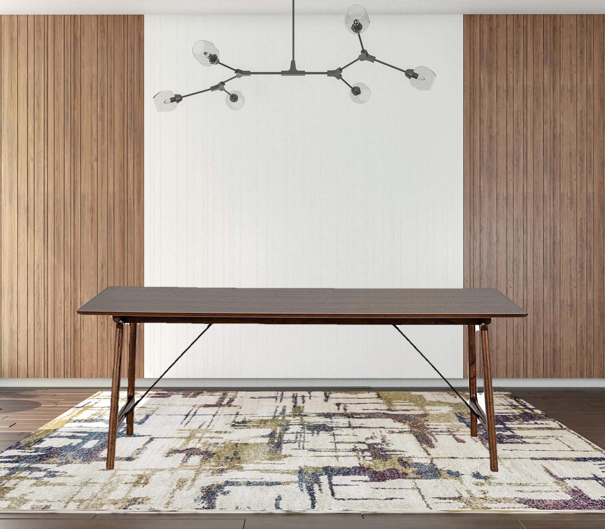 79" Brown Wood Dining Table
