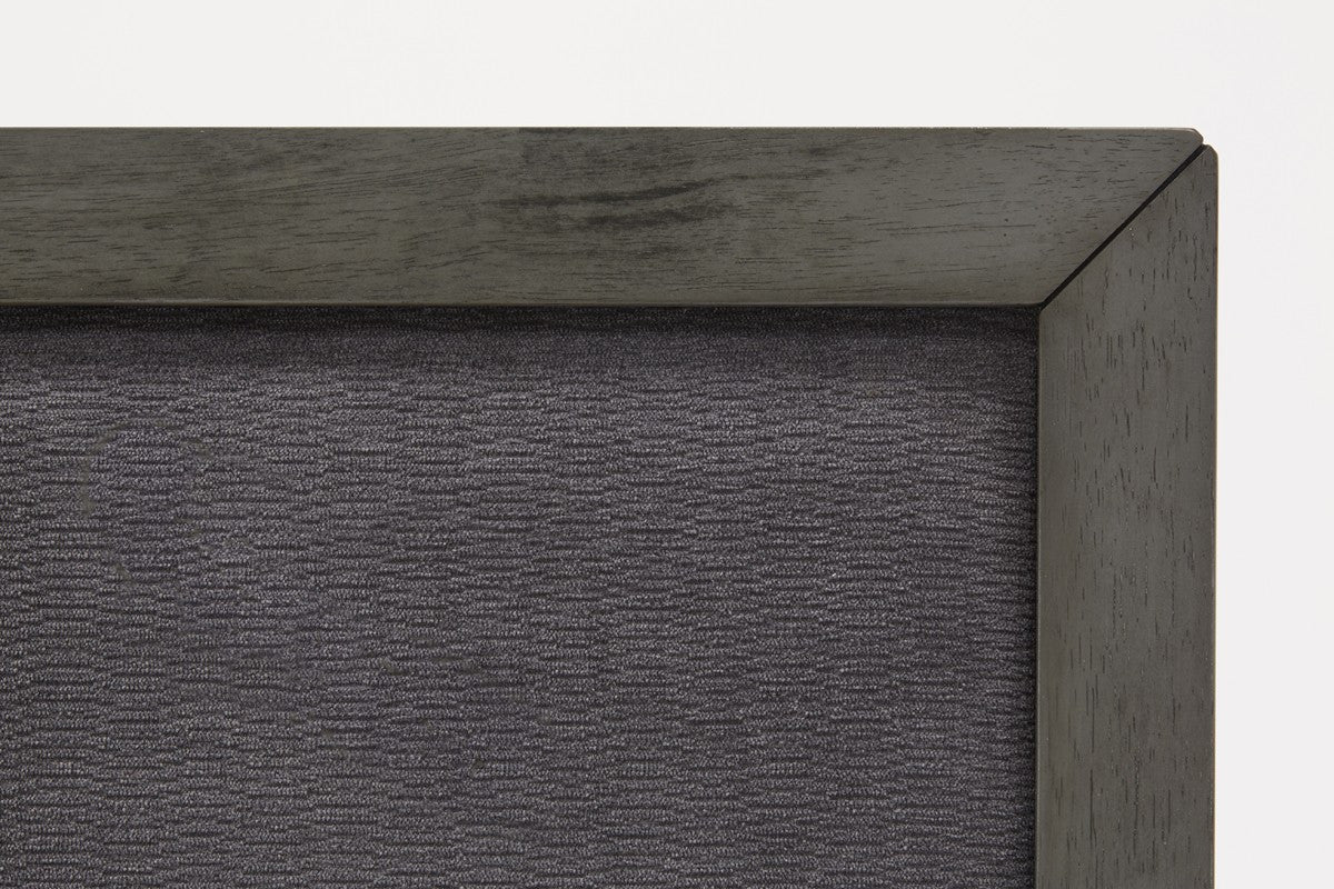 Gray Wood And Linen King Bed Frame