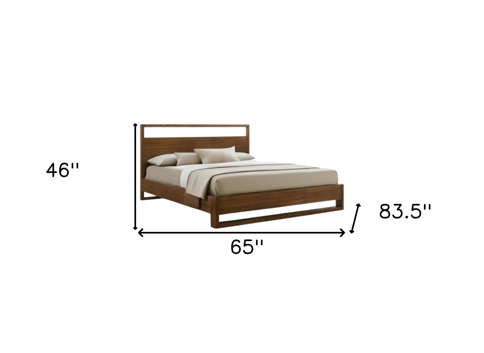 Brown Wood Queen Bed Frame