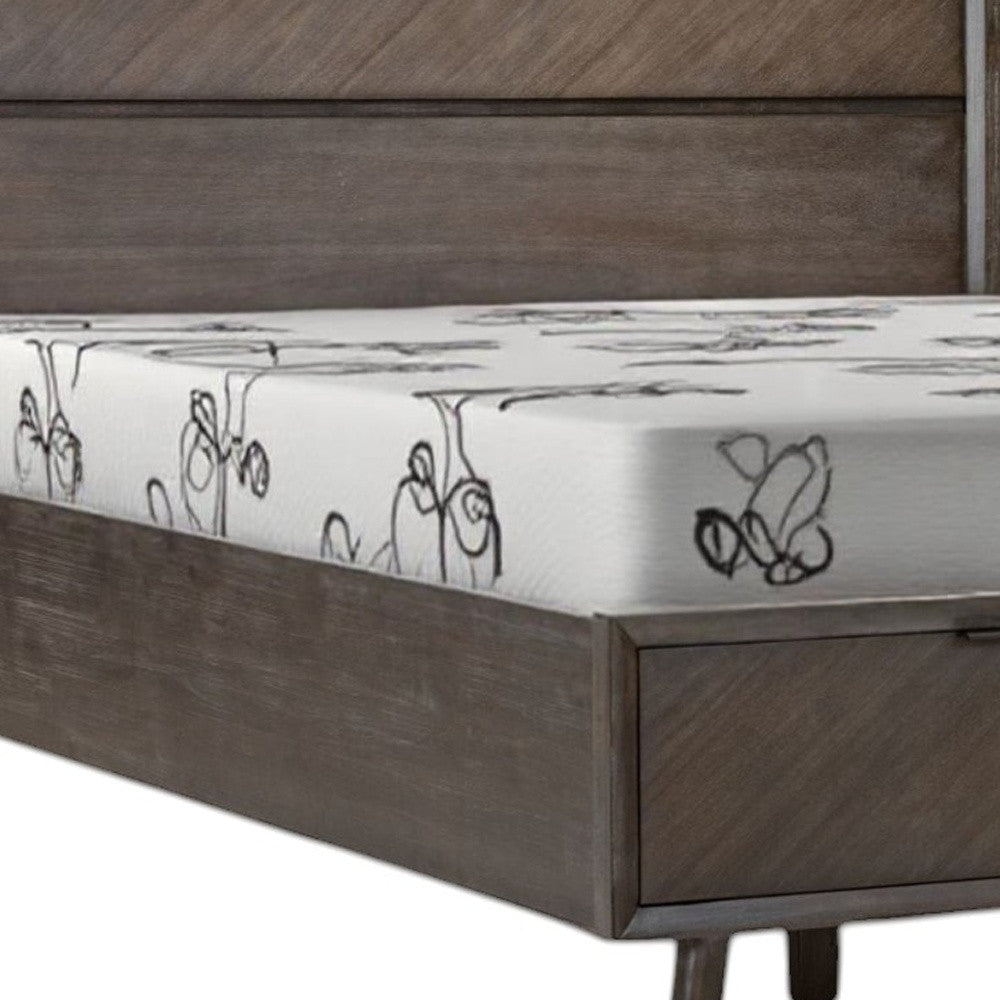 Dark Brown Solid Wood King With Two Drawers Bed Frame