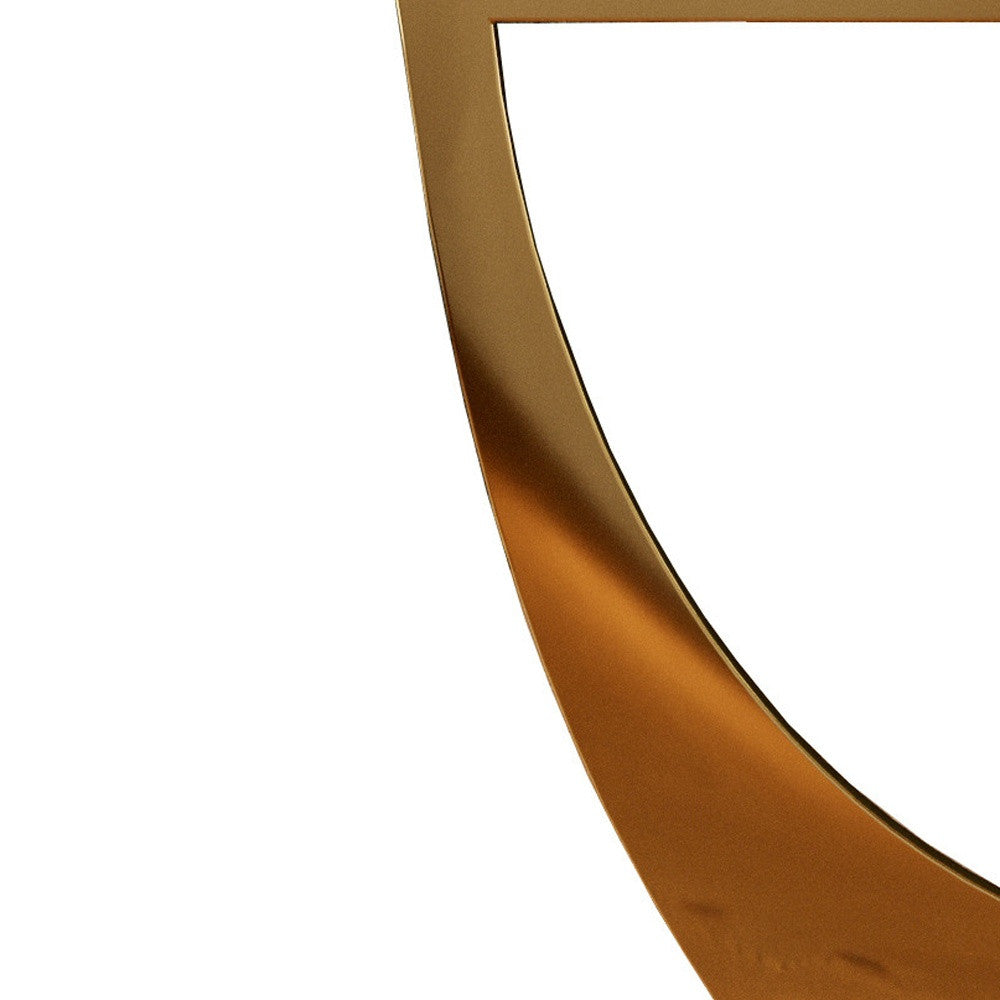 71" Clear and Gold Glass and Stainless Steel Pedestal Base Oval Dining Table