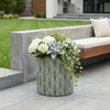 6" Green Geometric Ceramic Indoor Outdoor Round Pot Planter