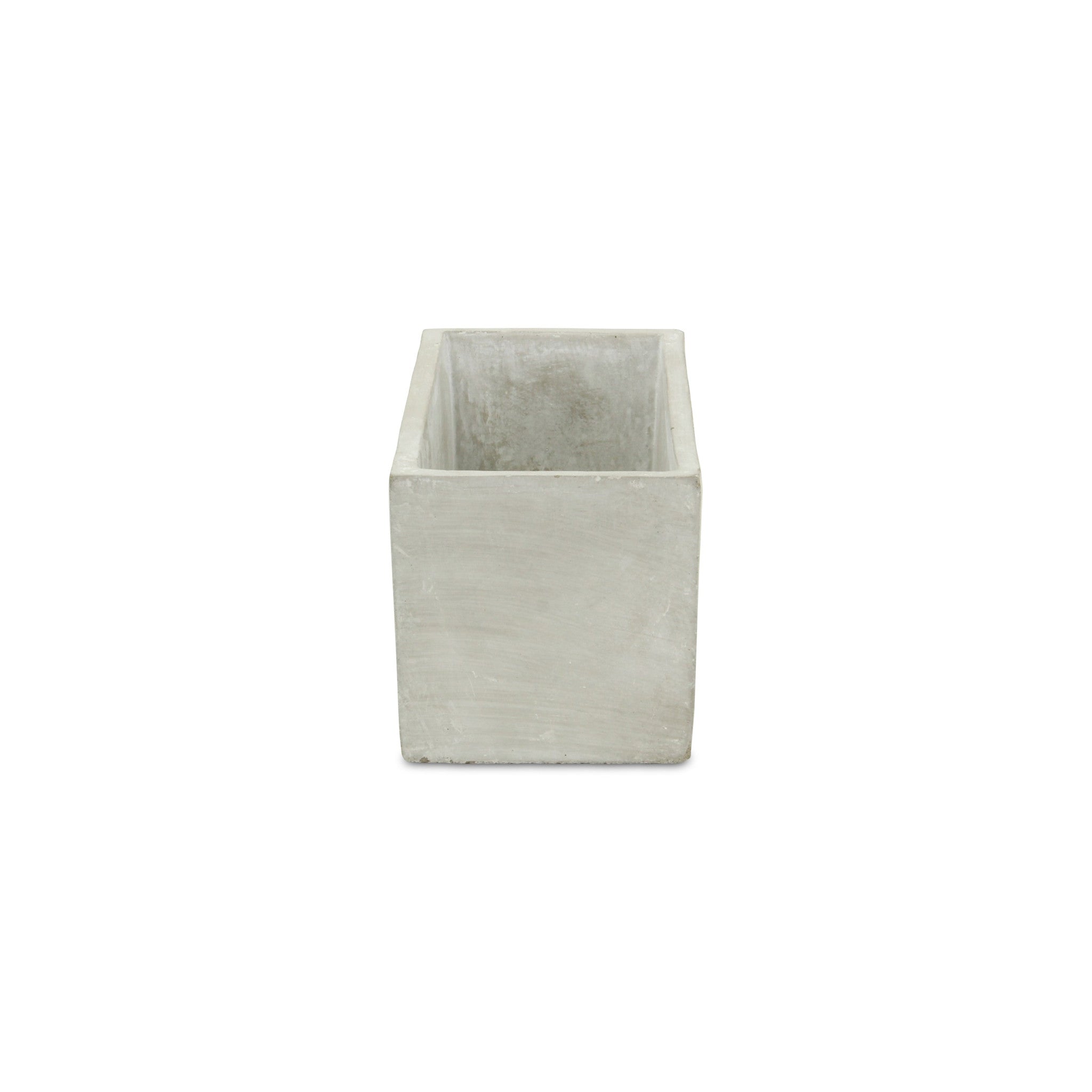 9" Light Gray Cement Indoor Outdoor Rectangular Pot Planter