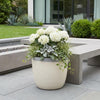6" Cream and Gray Crackle Glaze Ceramic Indoor Outdoor Round Pot Planter