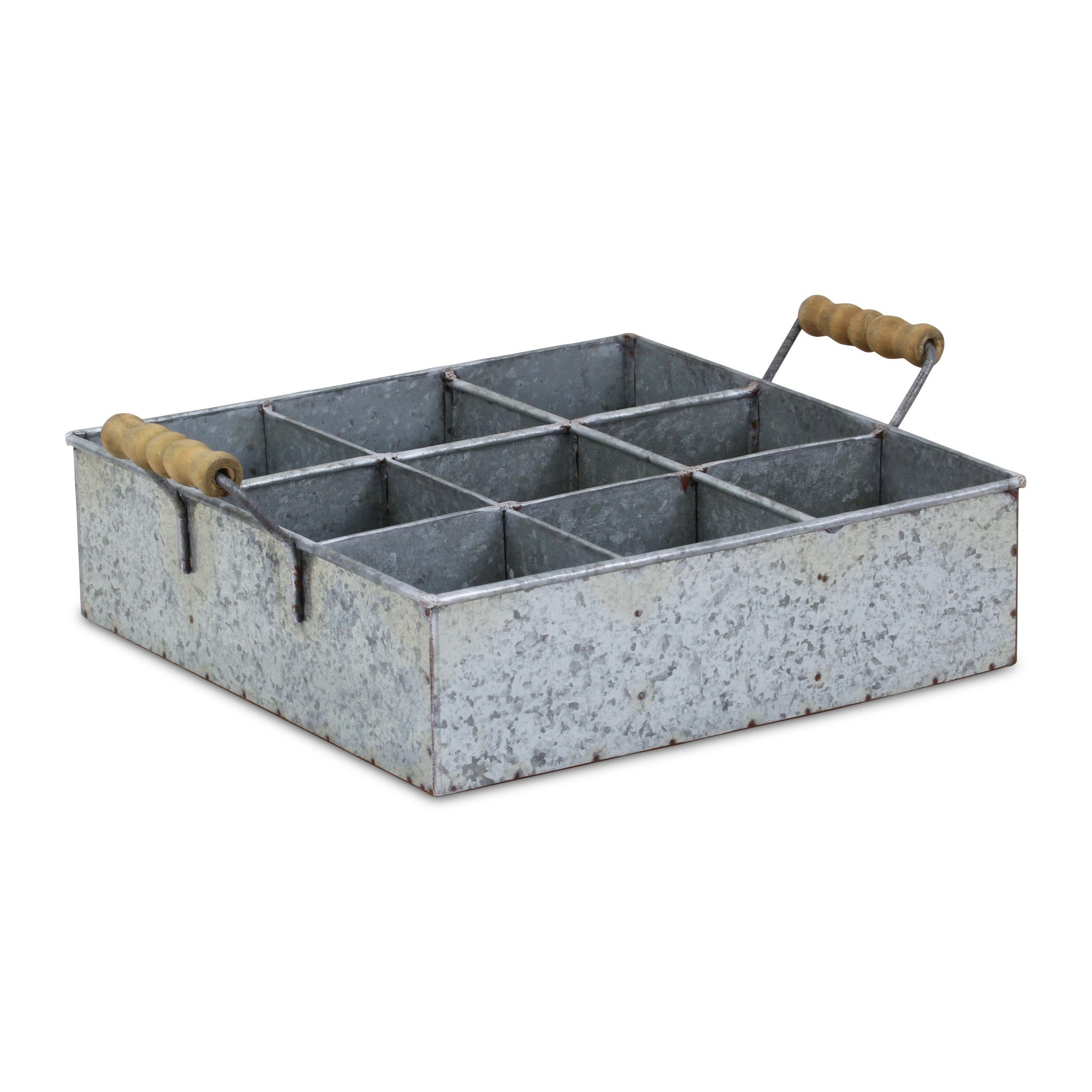 12" Silver Galvanized Metal Box