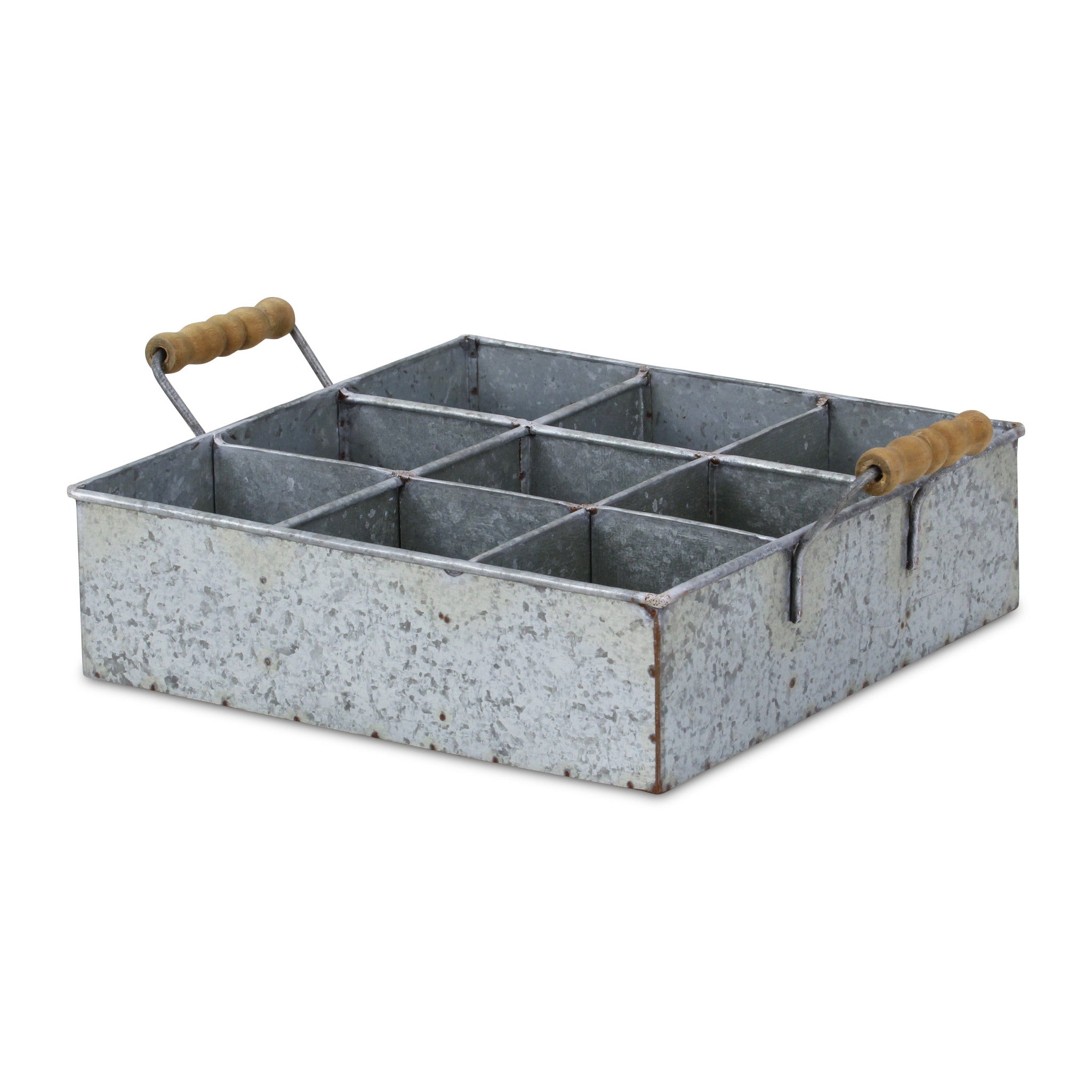 12" Silver Galvanized Metal Box
