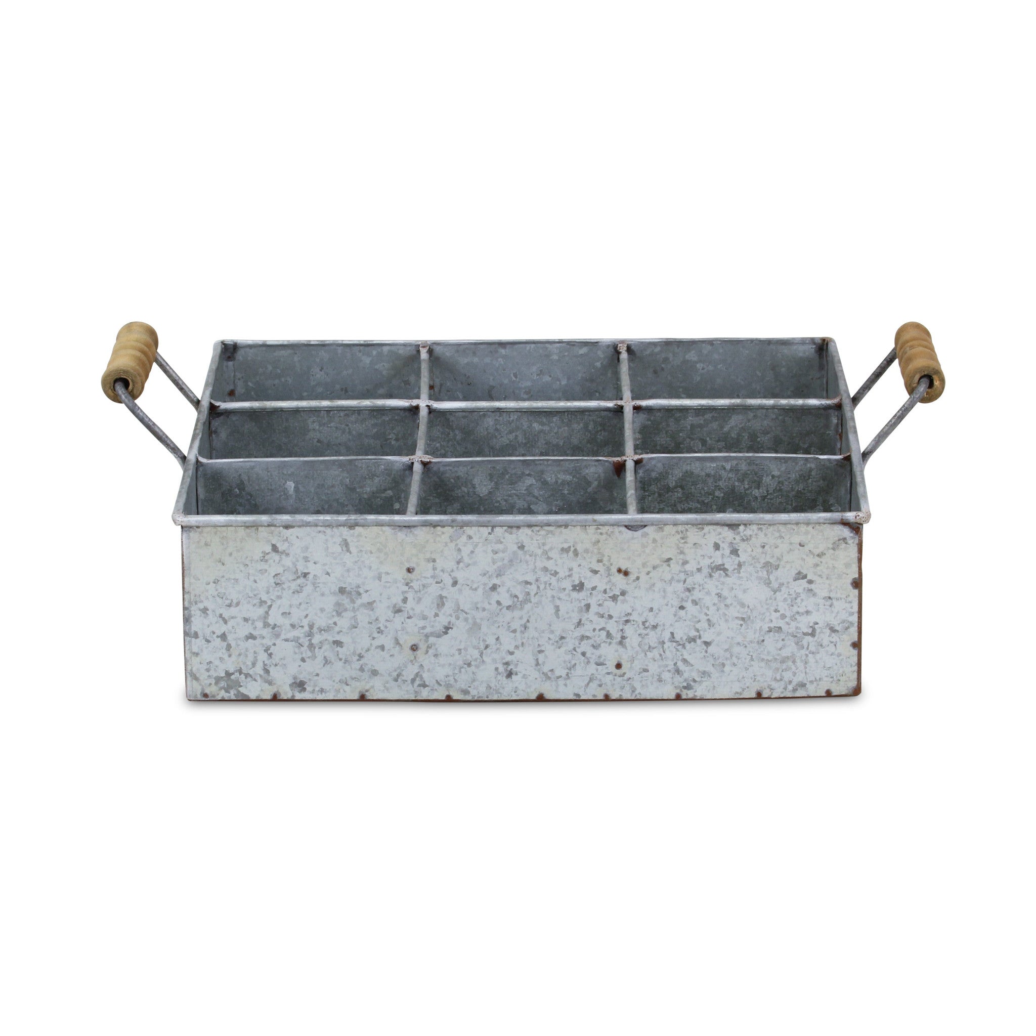 12" Silver Galvanized Metal Box