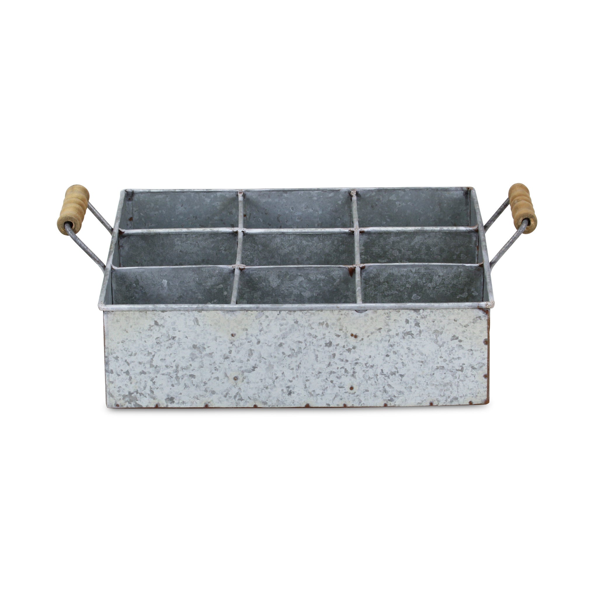 12" Silver Galvanized Metal Box
