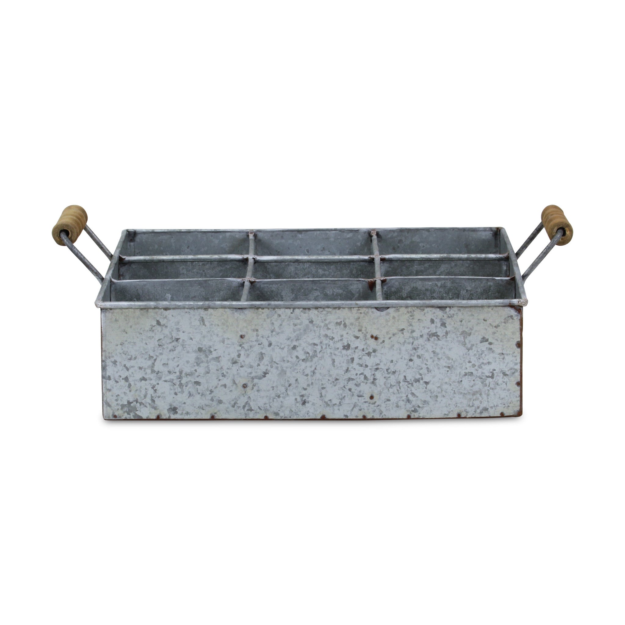 12" Silver Galvanized Metal Box