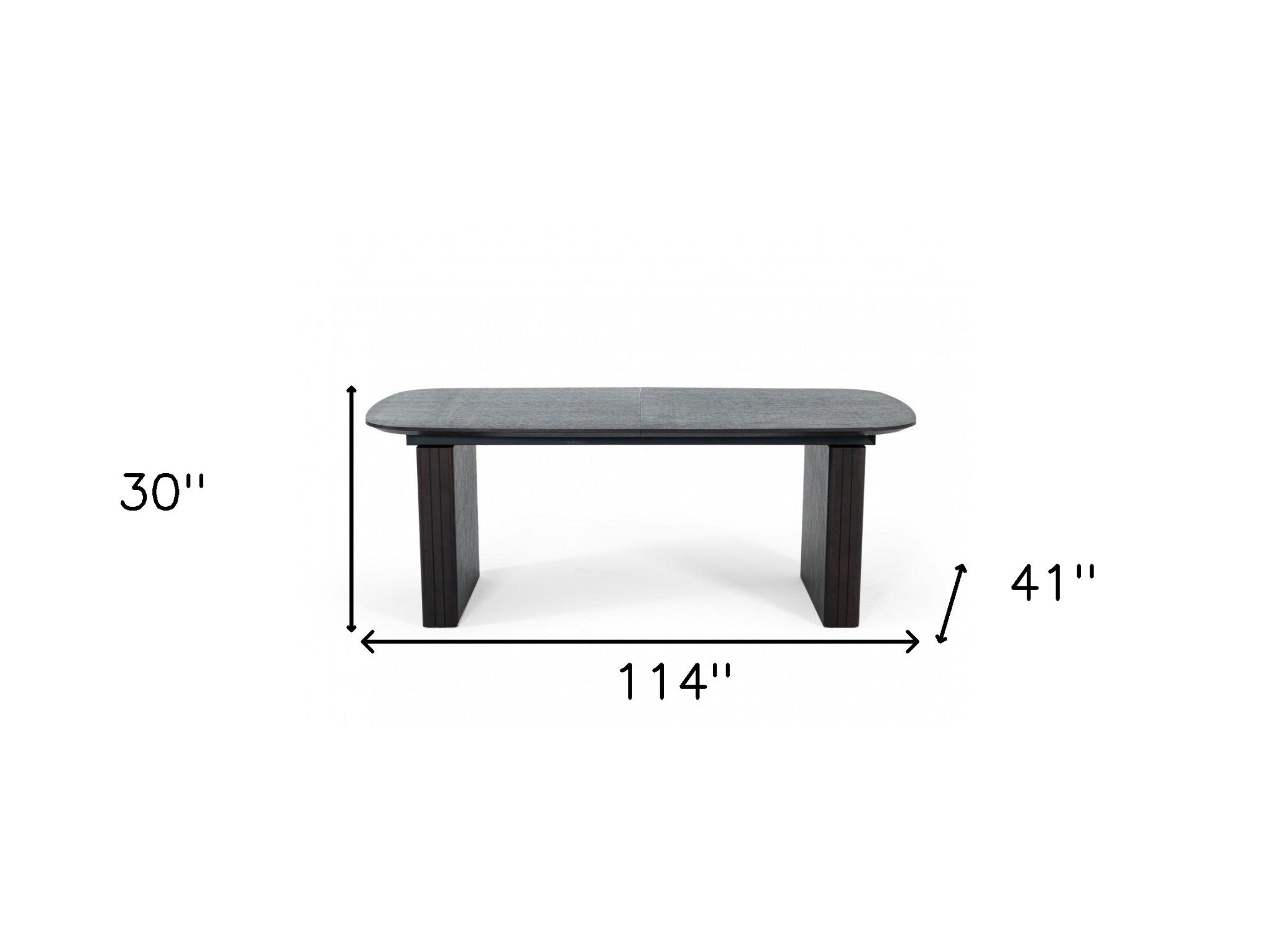 114" Brown Wood Self-Storing Leaf Double Pedestal Base Extendable Dining Table