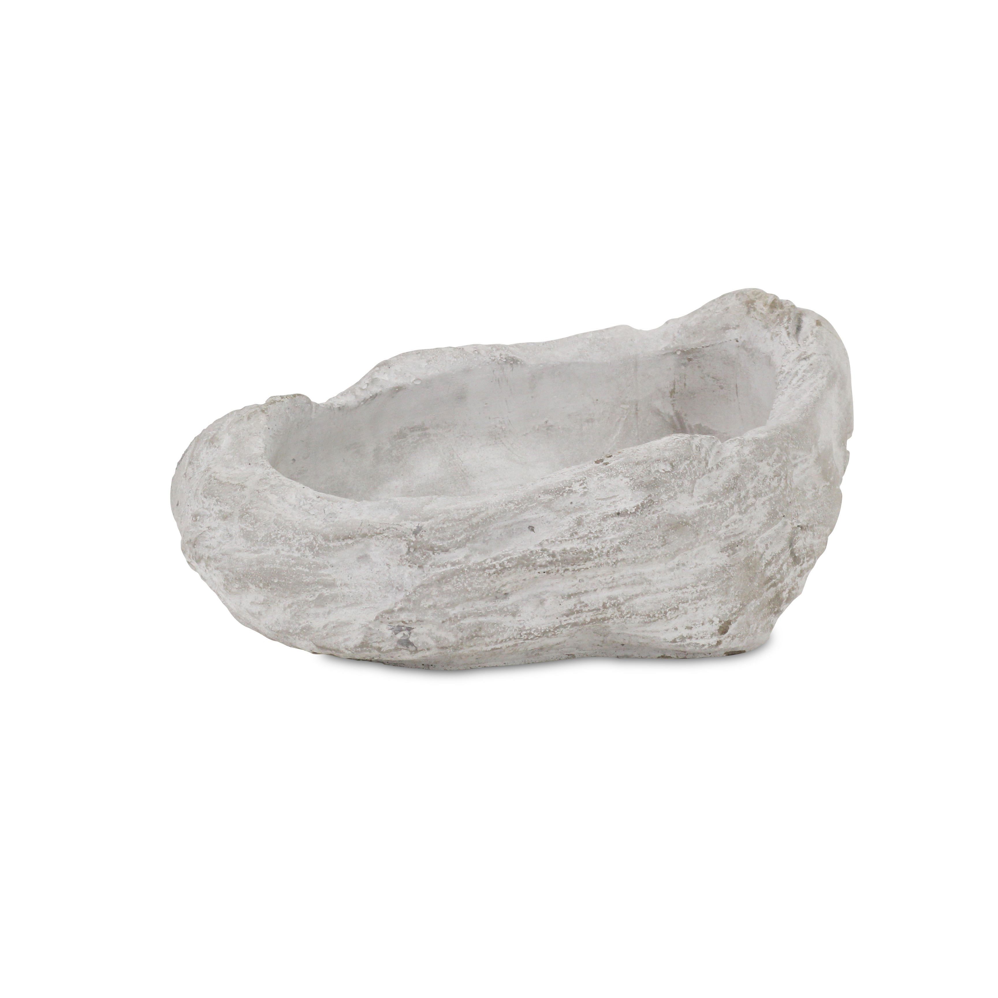 13" White Cement Indoor Outdoor Organic Shape Pot Planter