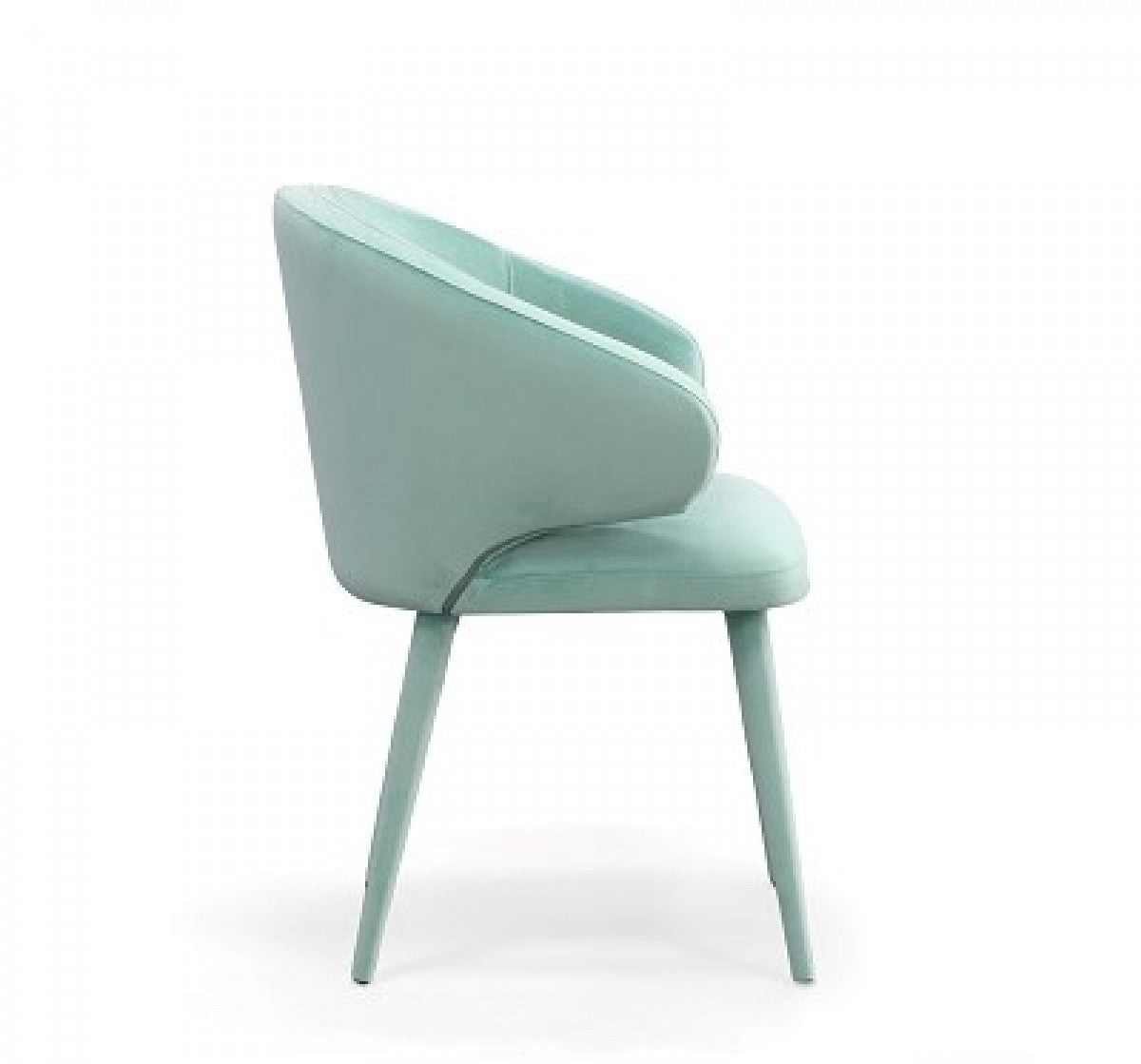 Aqua Upholstered Velvet Wing Back Dining Arm Chair