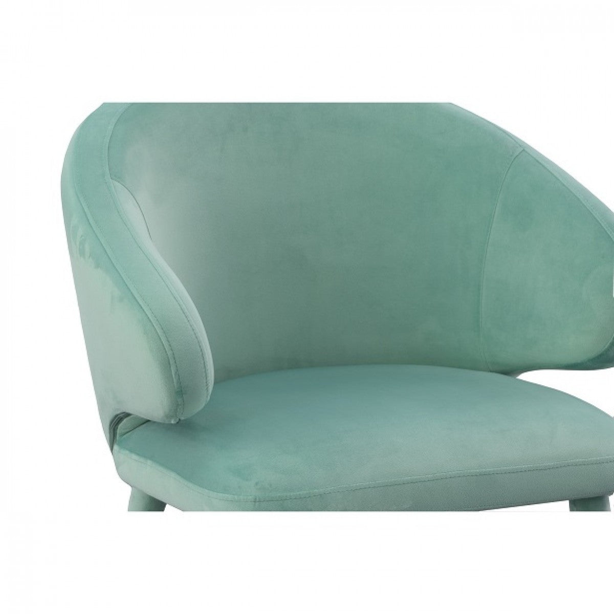 Aqua Upholstered Velvet Wing Back Dining Arm Chair
