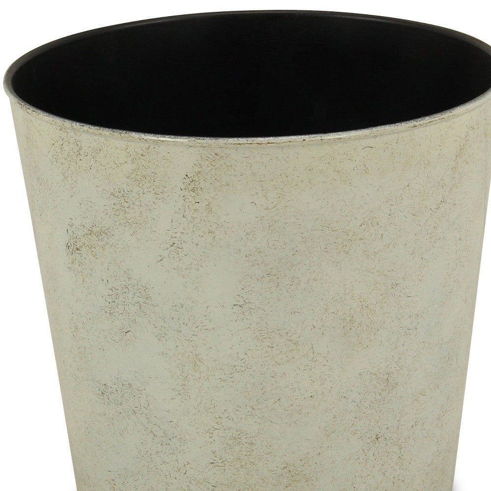 9" Gray Recycled Plastic Indoor Outdoor Round Pot Planter