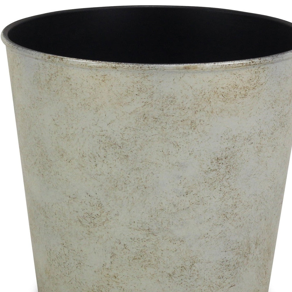 7" Silver Recycled Plastic Indoor Outdoor Round Pot Planter