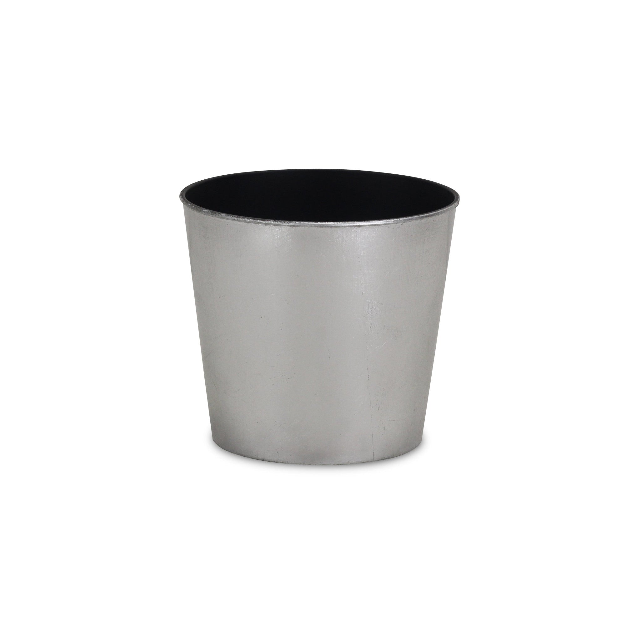 7" Silver Recycled Plastic Indoor Outdoor Round Pot Planter