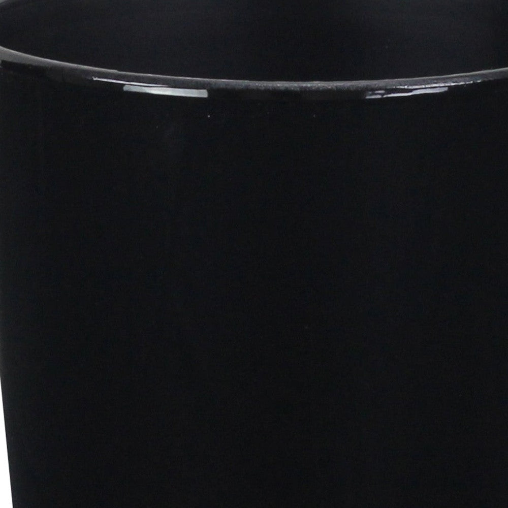 5" Black Recycled Plastic Indoor Outdoor Round Pot Planter