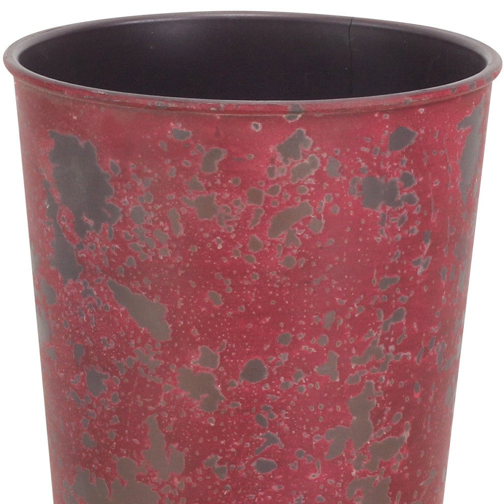 5" Red Recycled Plastic Indoor Outdoor Round Pot Planter