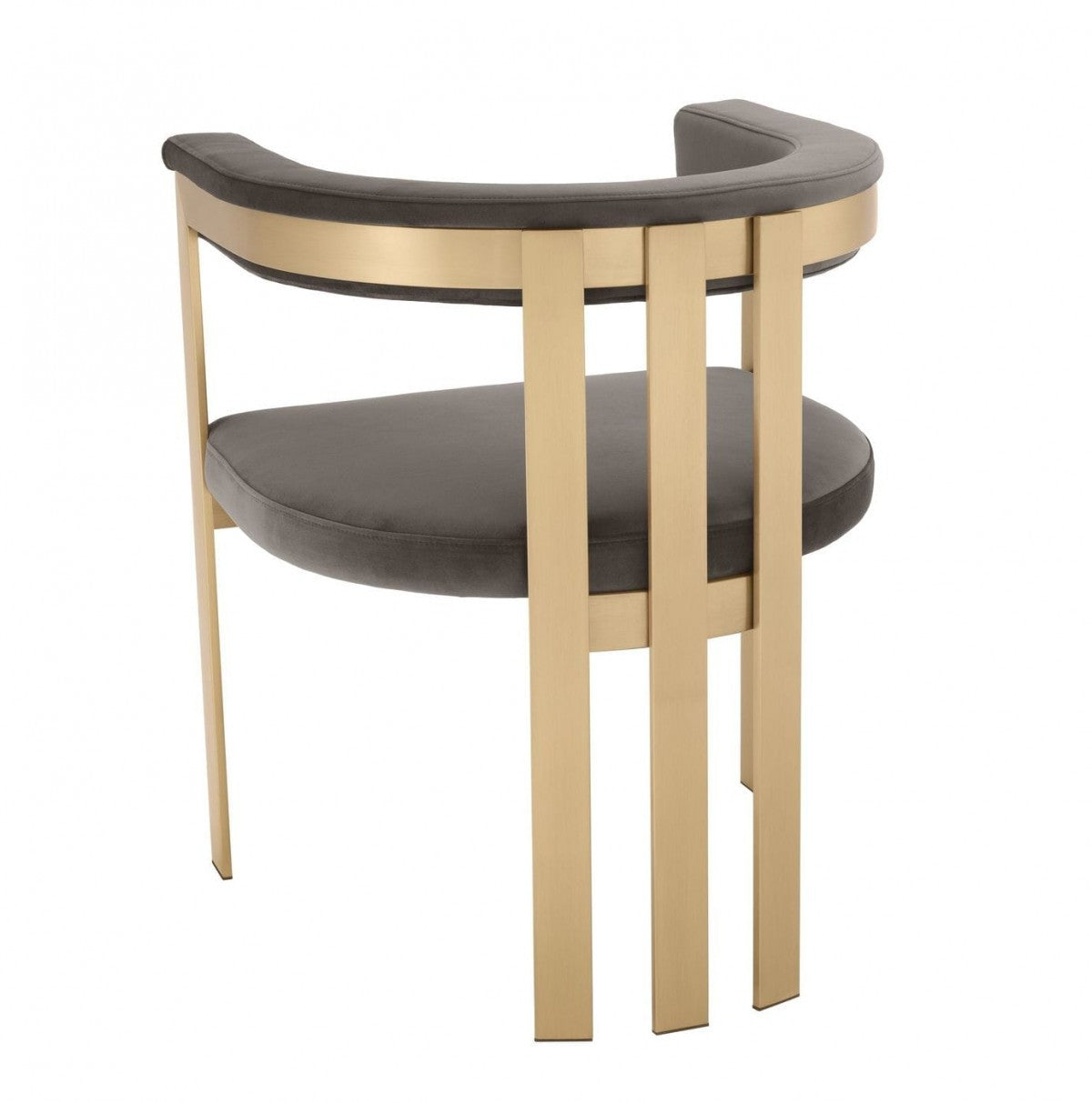 24" Gray And Gold Velvet Arm Chair