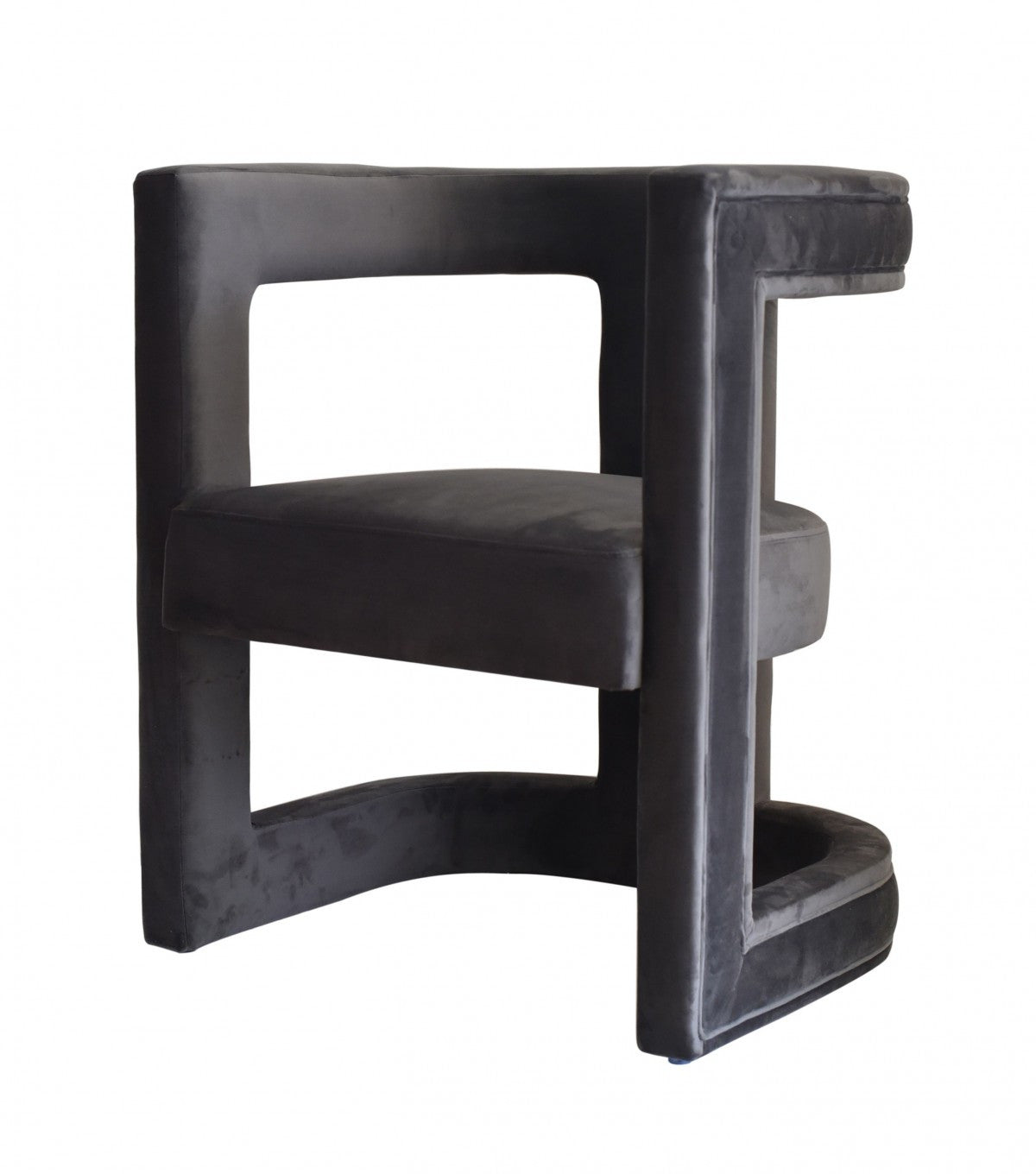 23" Gray Velvet Arm Chair