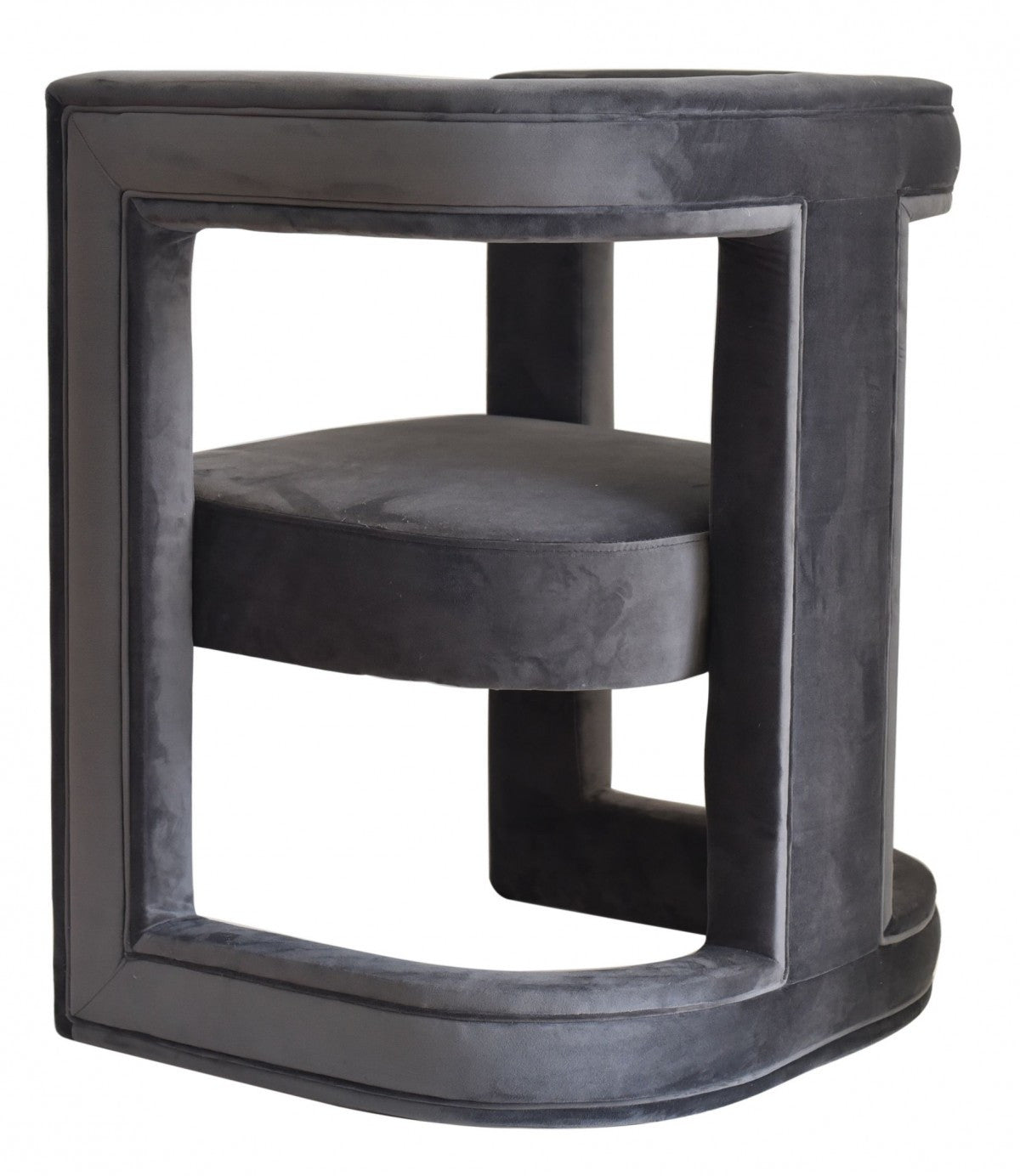 23" Gray Velvet Arm Chair