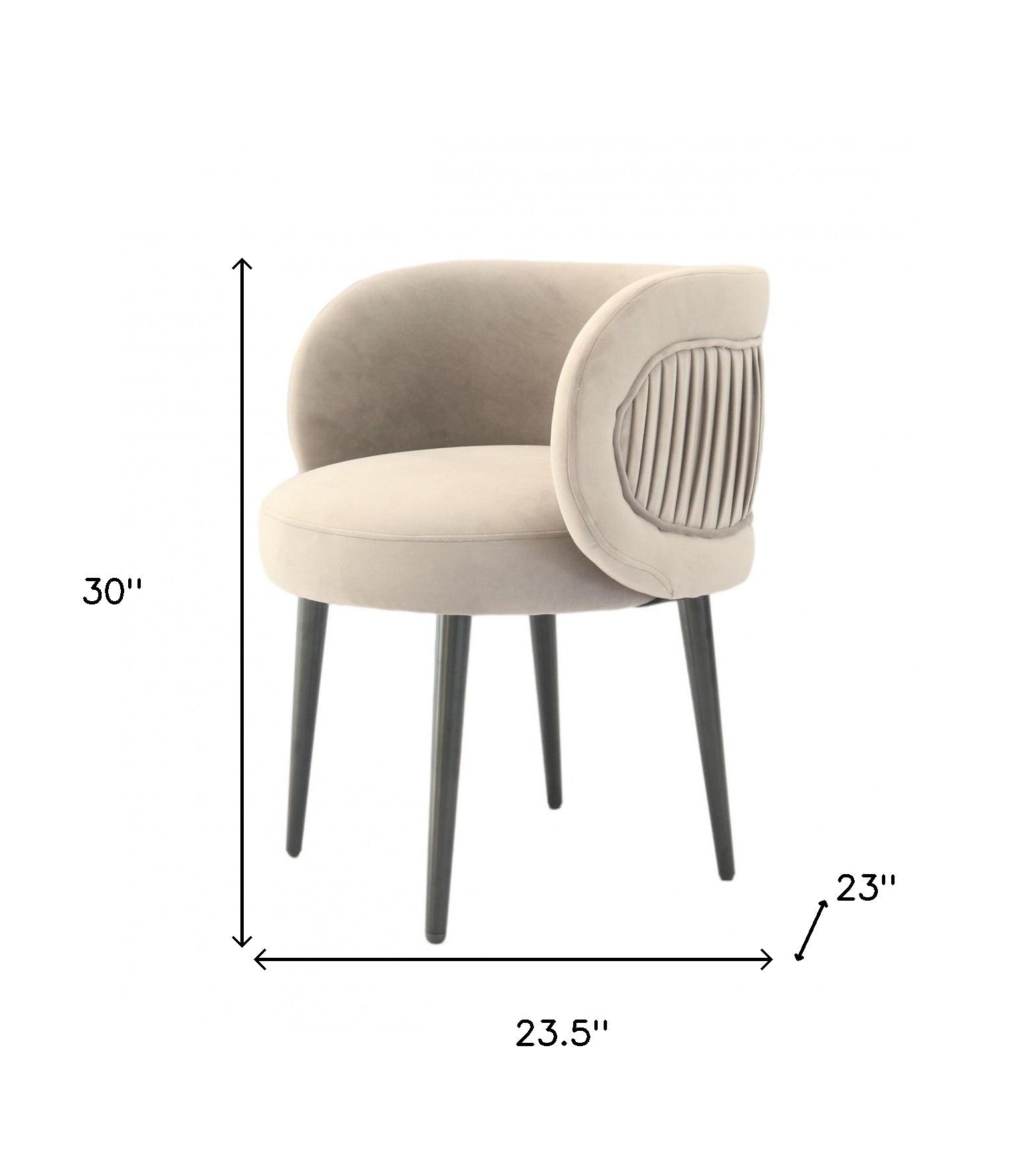 24" Gray And Black Velvet Arm Chair