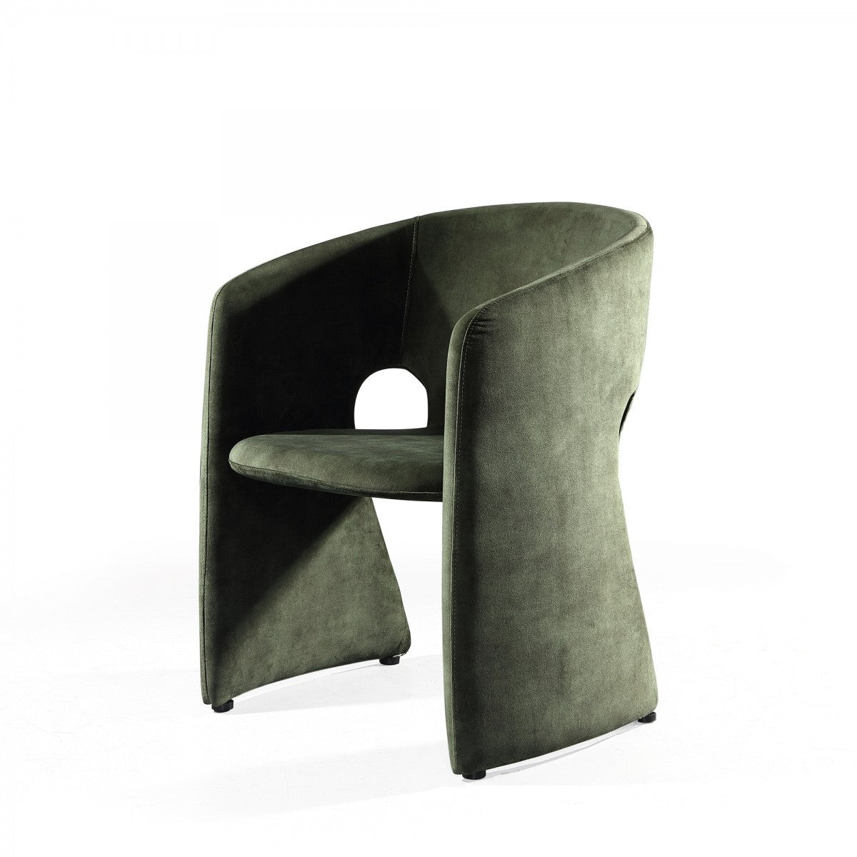 24" Green Velvet Barrel Chair