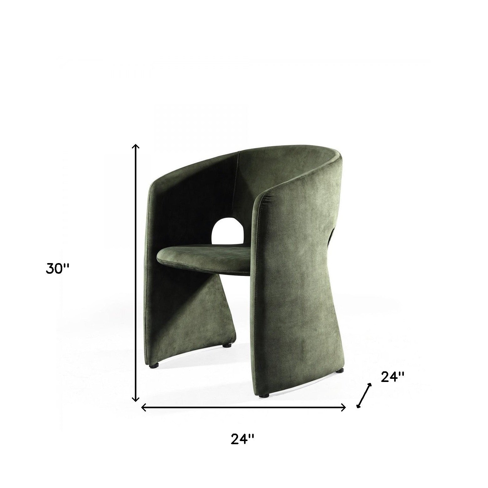 24" Green Velvet Barrel Chair