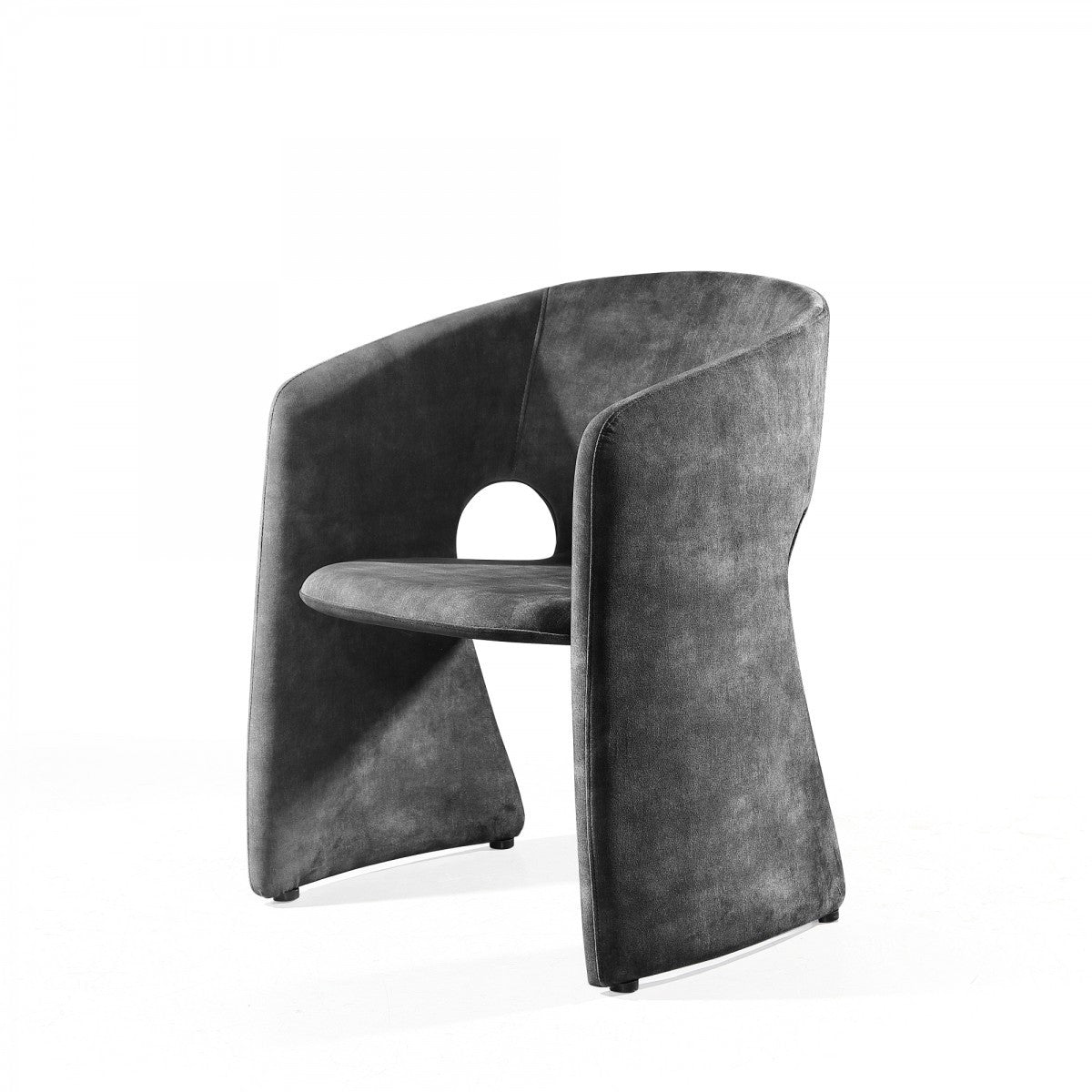 24" Dark Slate Gray Velvet Barrel Chair