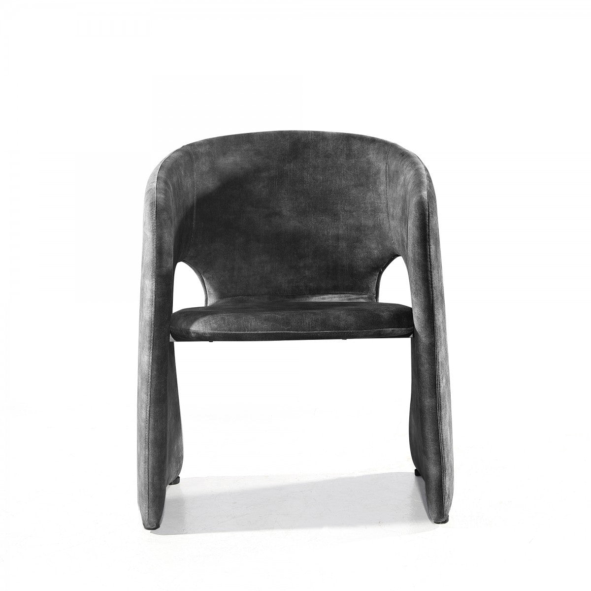 24" Dark Slate Gray Velvet Barrel Chair