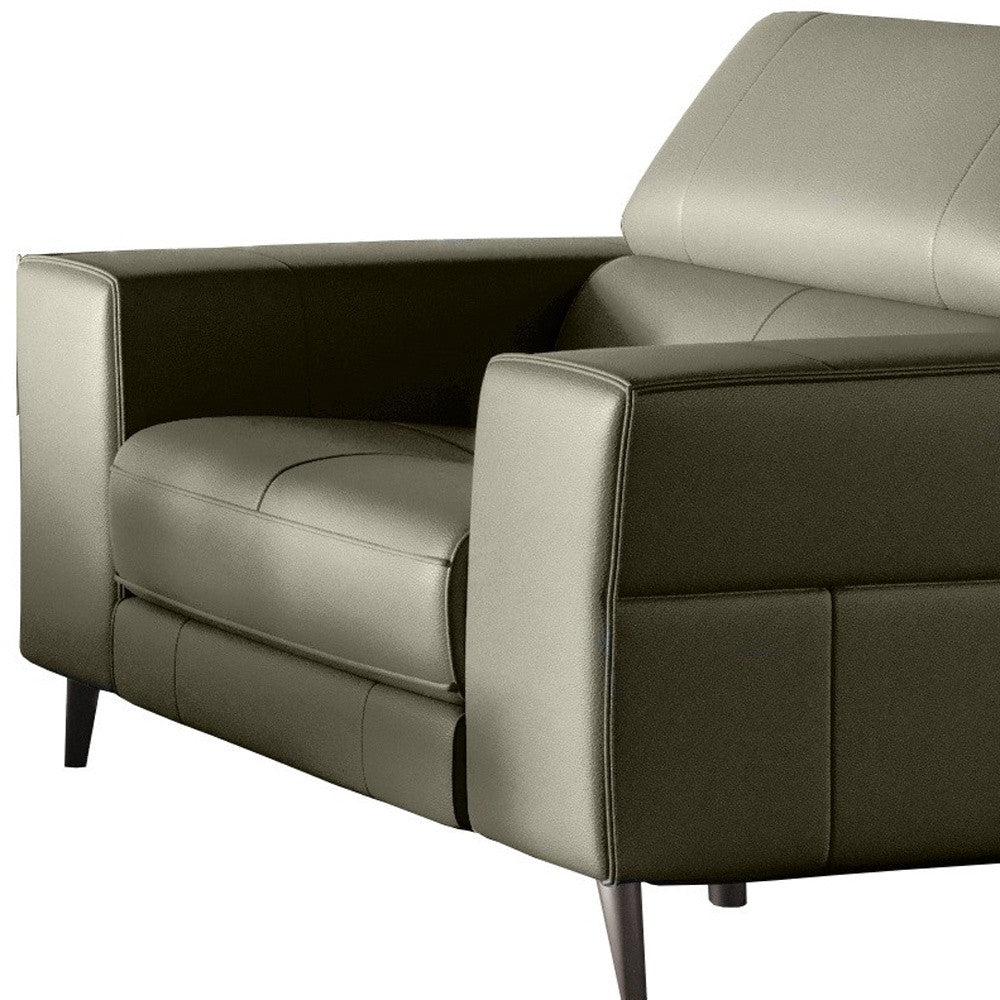 41" Dark Grey Genuine Leather Power Recliner