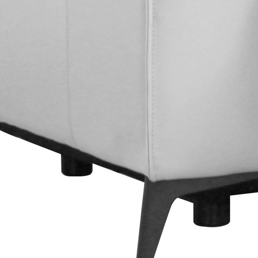 41" White Genuine Leather Power Recliner