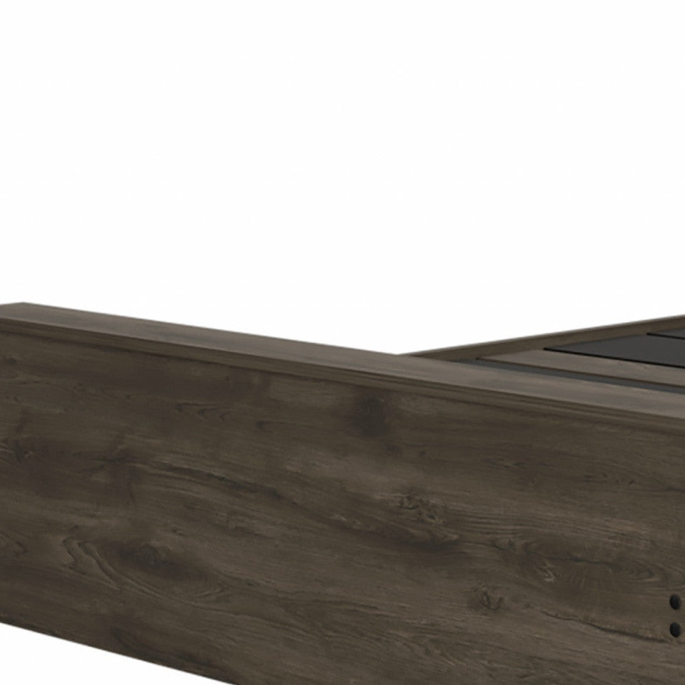 Dark Brown Wood Full Bed Frame