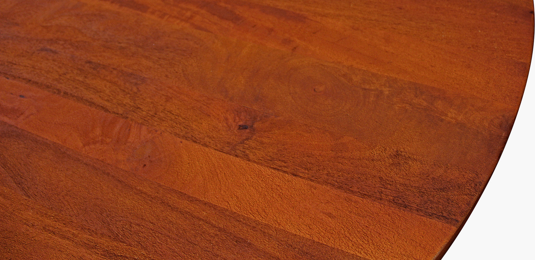 70" Brown Rounded Solid Wood Dining Table