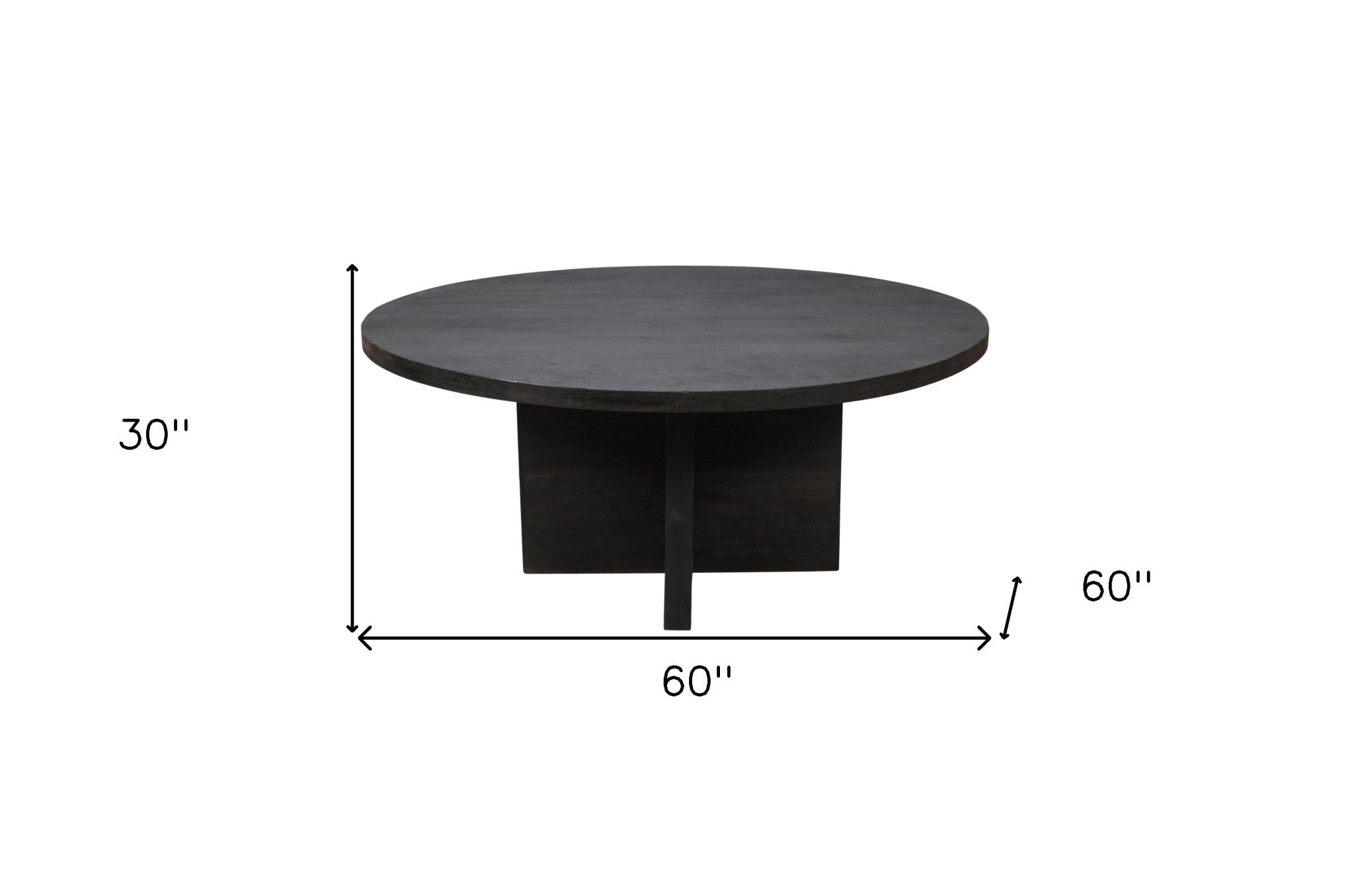 60" Gray Rounded Solid Wood Pedestal Base Dining Table