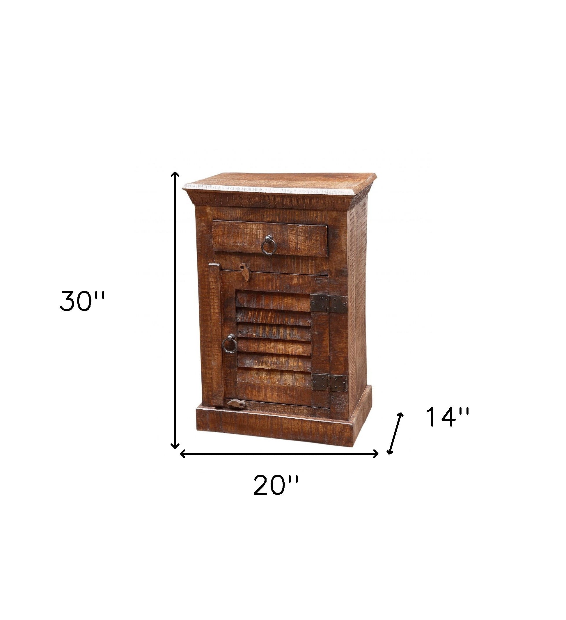 30" Honey Brown One Drawer Nightstand