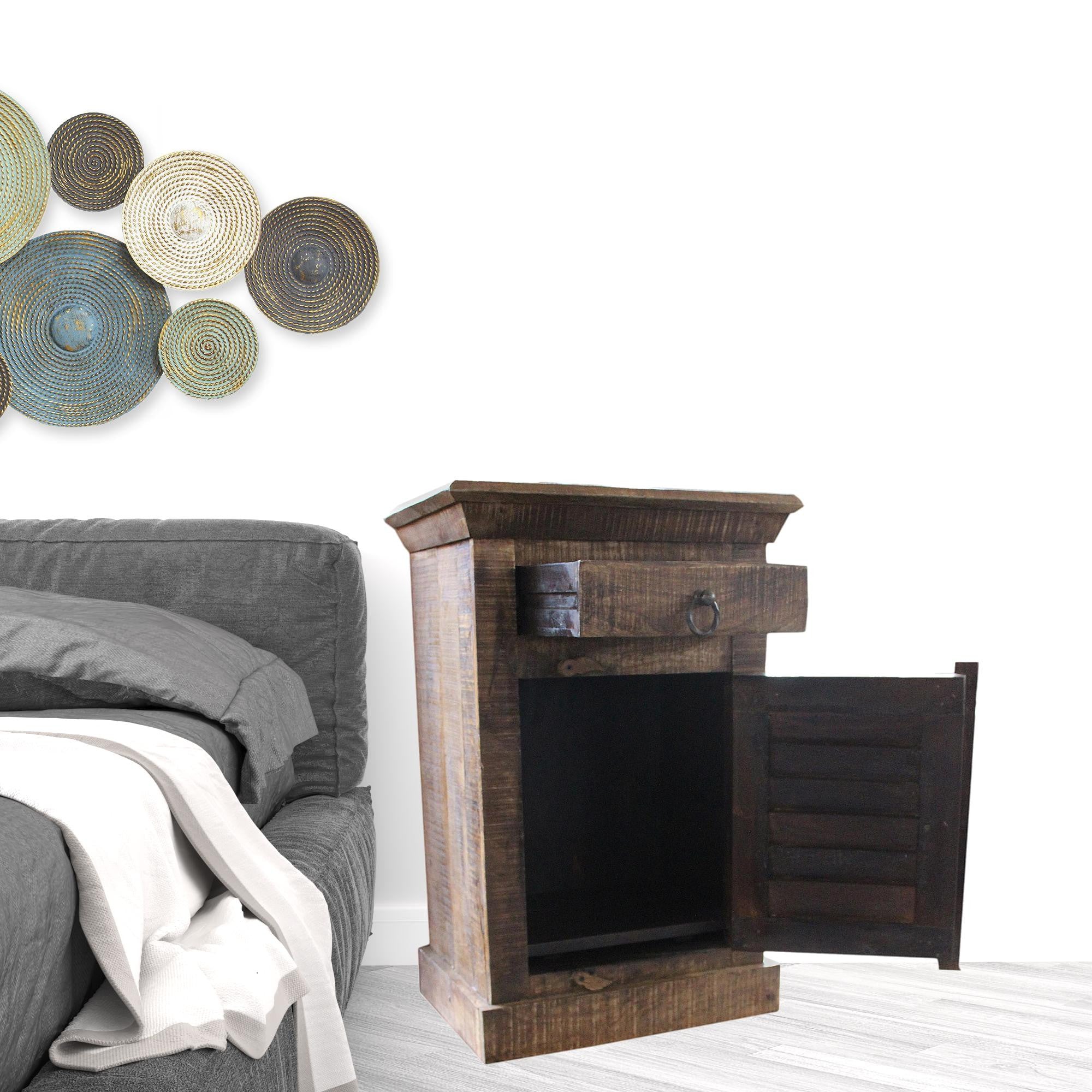 30" Honey Brown One Drawer Nightstand