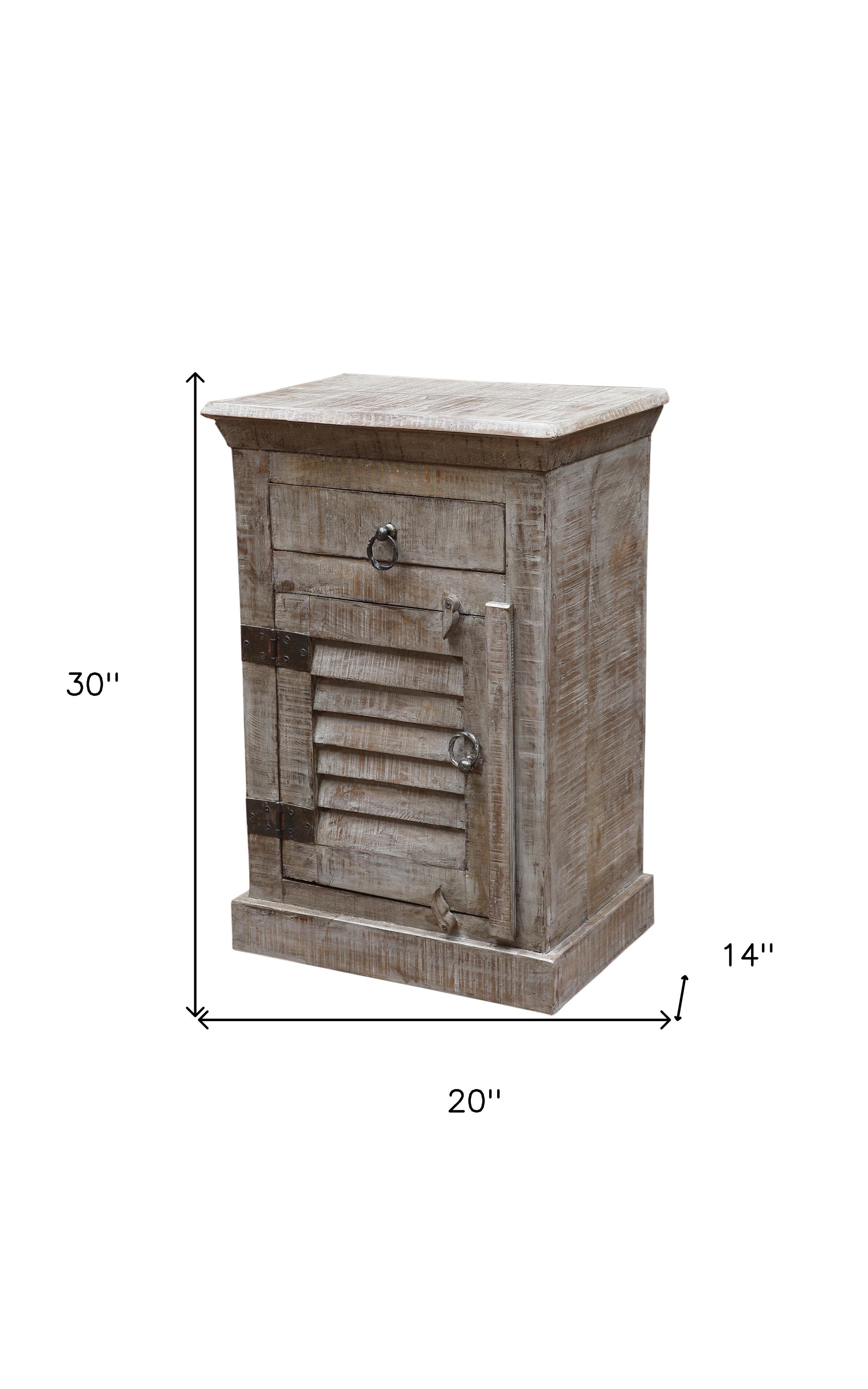 30" Gray One Drawer Nightstand