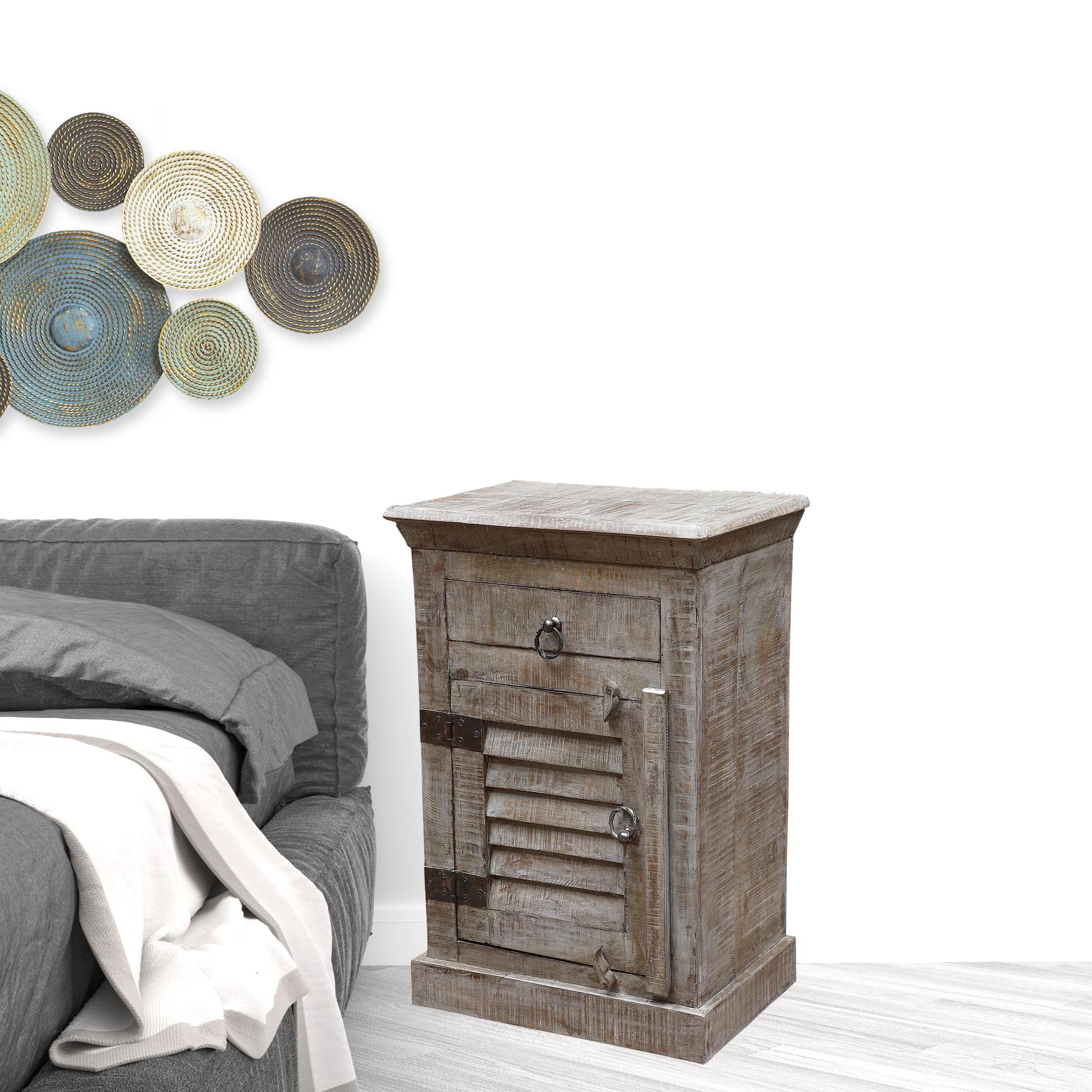 30" Gray One Drawer Nightstand