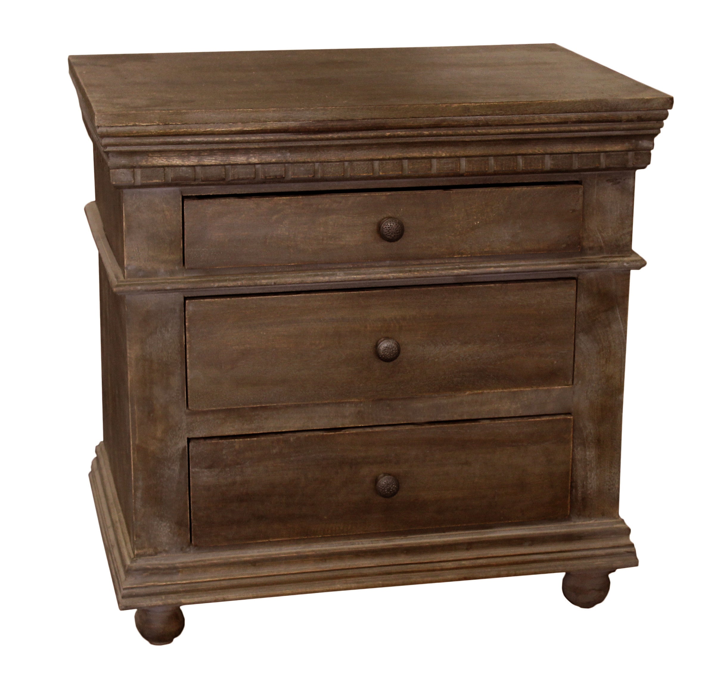 30" Solid Wood Three Drawer Nightstand