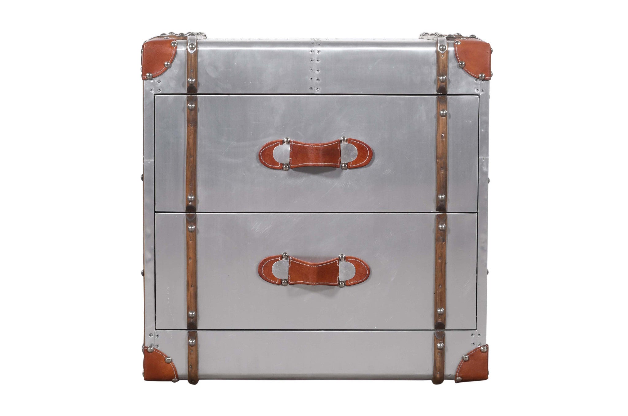24" Silver Two Drawer Nightstand