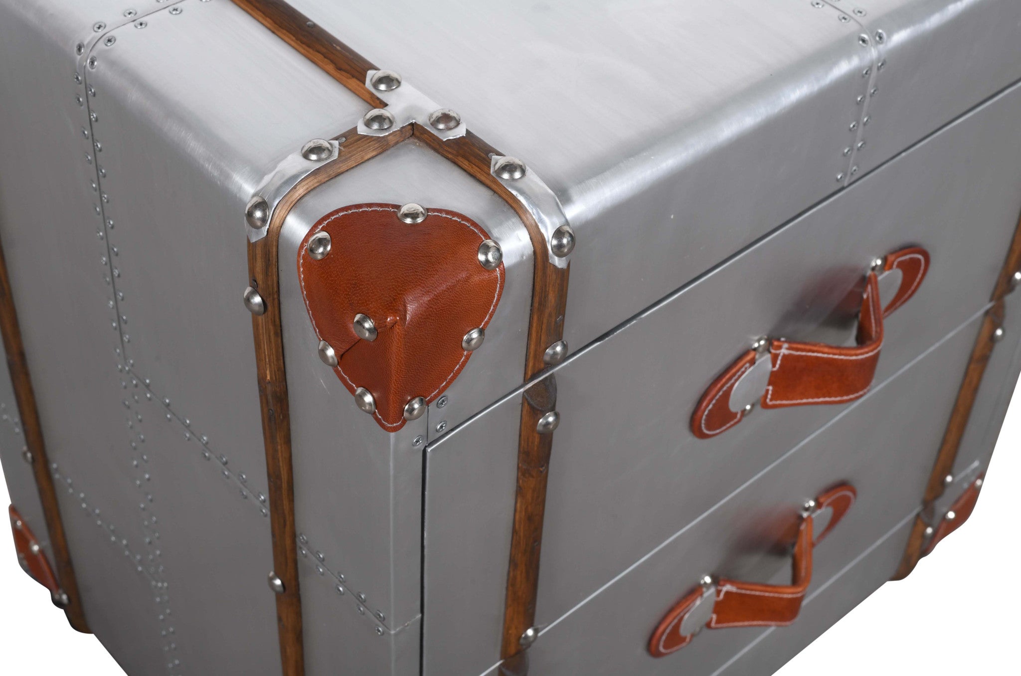 24" Silver Two Drawer Nightstand