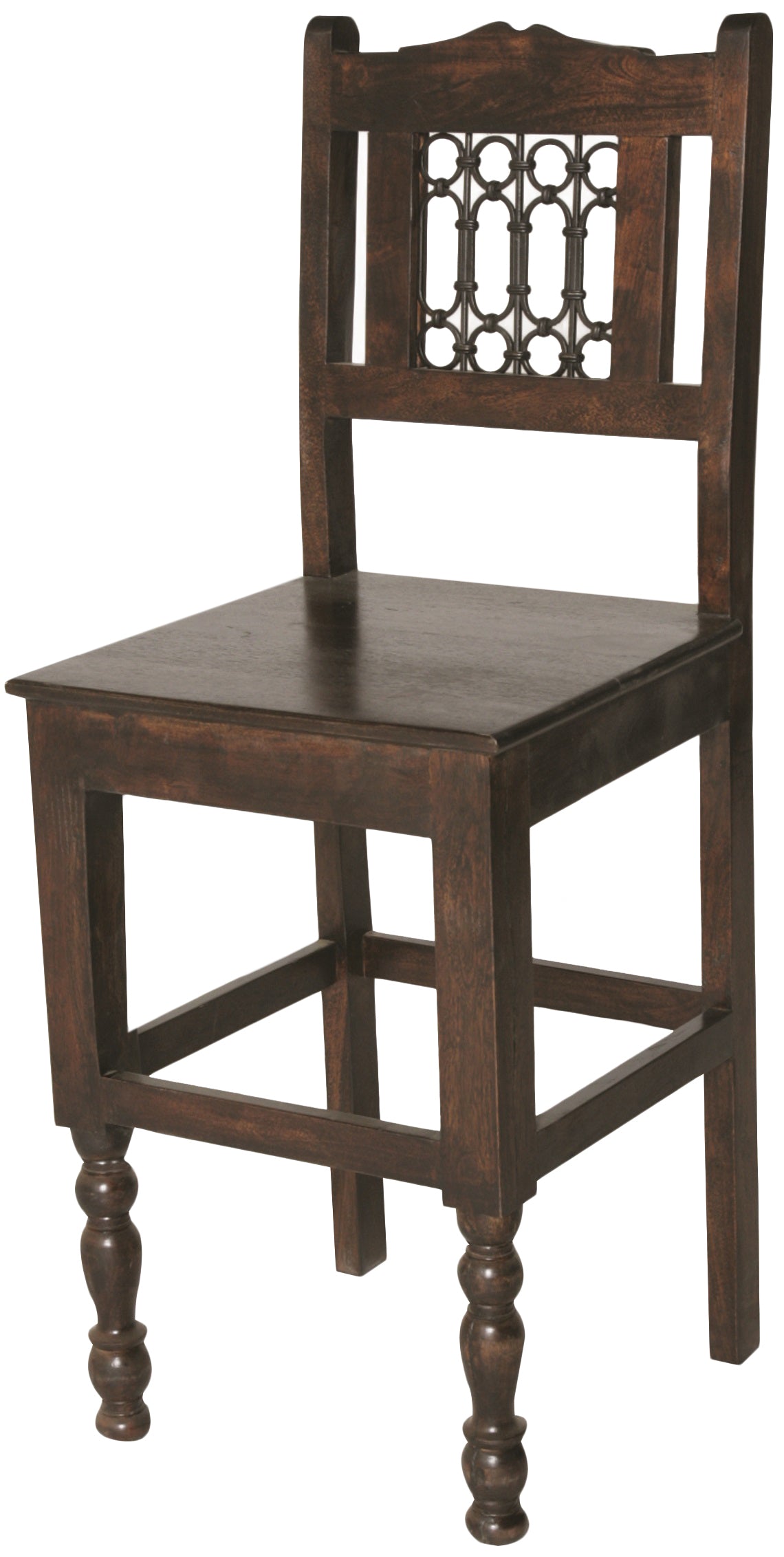 31" Brown Solid Wood Bar Height Bar Chair