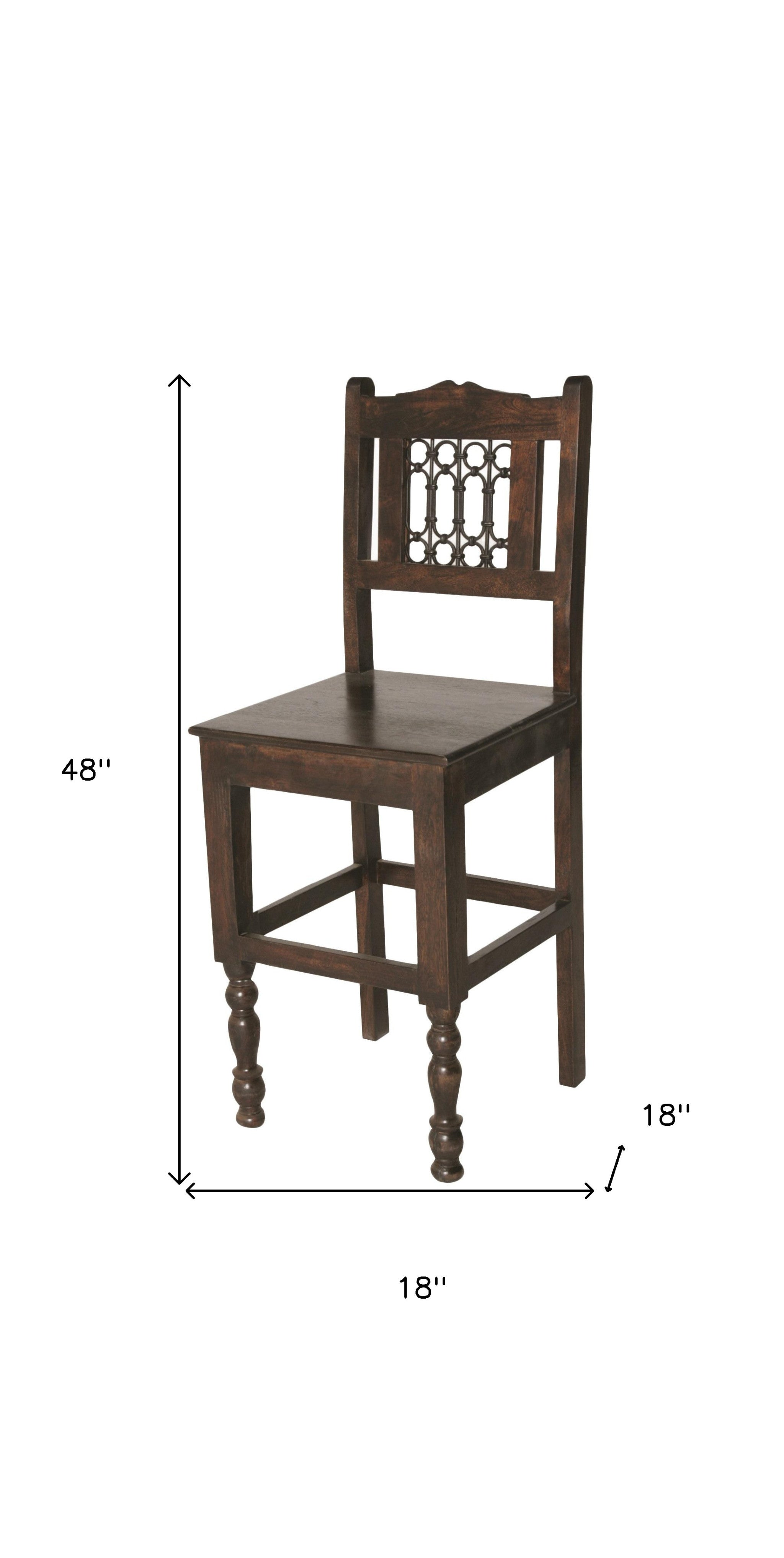 31" Brown Solid Wood Bar Height Bar Chair